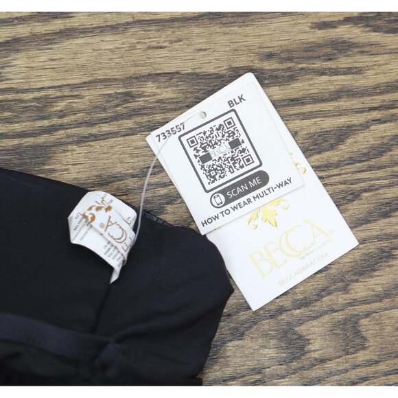 Becca Womens Standard Muse Bandeau Tankini Swim Top 733557 Black L - Picture 3 of 13